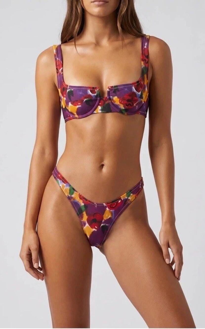 Reina Olga Brigitte Underwire bikini top And Bridgette Floral Bottom S NWT $390